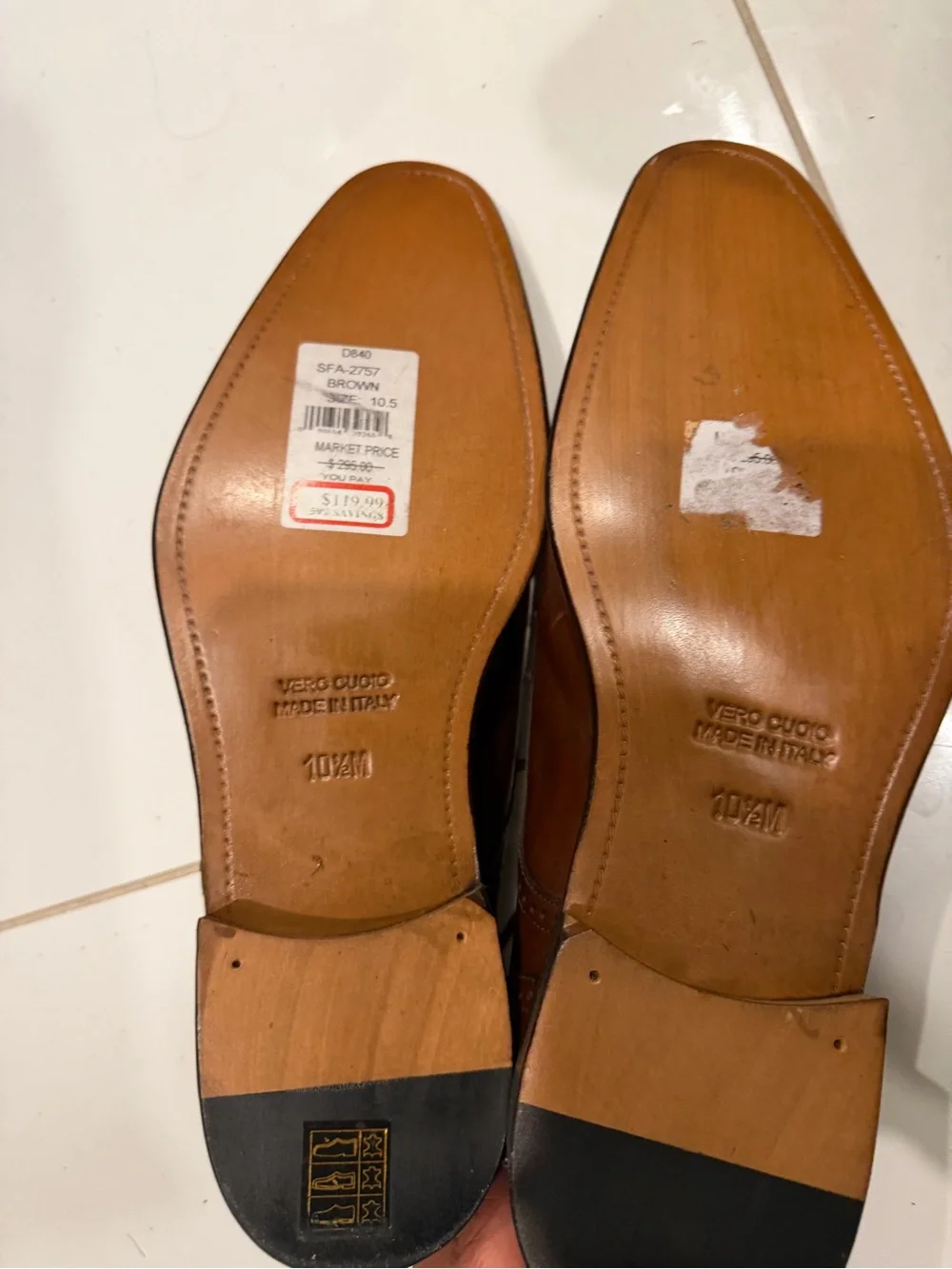 Saks Fifth Avenue Classic Brown Leather Men's Oxford Shoes